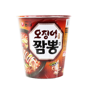 韩国进口杯装墨斗鱼农心鱿鱼面海鲜大杂烩拉面杯面方便面泡面67g