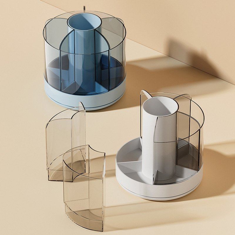 立恒旋转笔筒大容量桌面学生收纳盒办公室筒简约可爱桌面化妆品刷