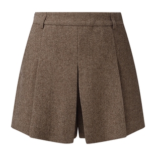 歌莉娅可水洗羊毛裙裤女25新款秋季小个子高腰裤裙短裤1E9L1A19A