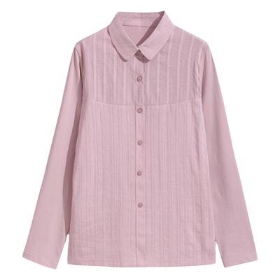 不起球不褪色妈妈纯棉长袖上衣女