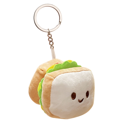 仿真面包牛角包毛绒公仔钥匙扣可爱闺蜜挂件早餐下午茶搭子钥匙链