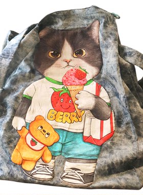 韩国进口猫叔叔定位布20支棉麻布