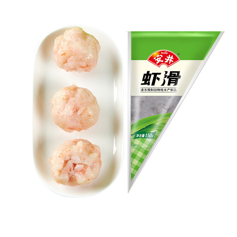 安井虾滑纯虾肉无添加黑虎虾丸涮火锅食材丸子旗舰店虾仁鲜虾速冻