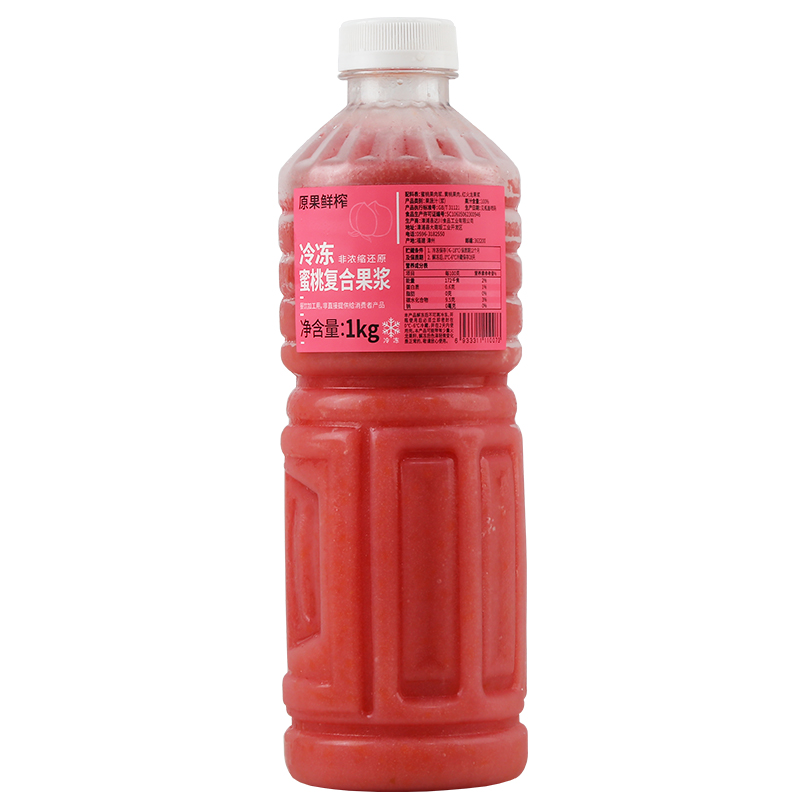 达川冷冻蜜桃复合果浆水蜜桃汁原汁原浆芝芝桃桃连锁奶茶店专用原