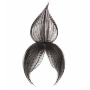 八字刘海假发女头顶蓬松高颅顶全真发法式空气自然前额中分假刘海