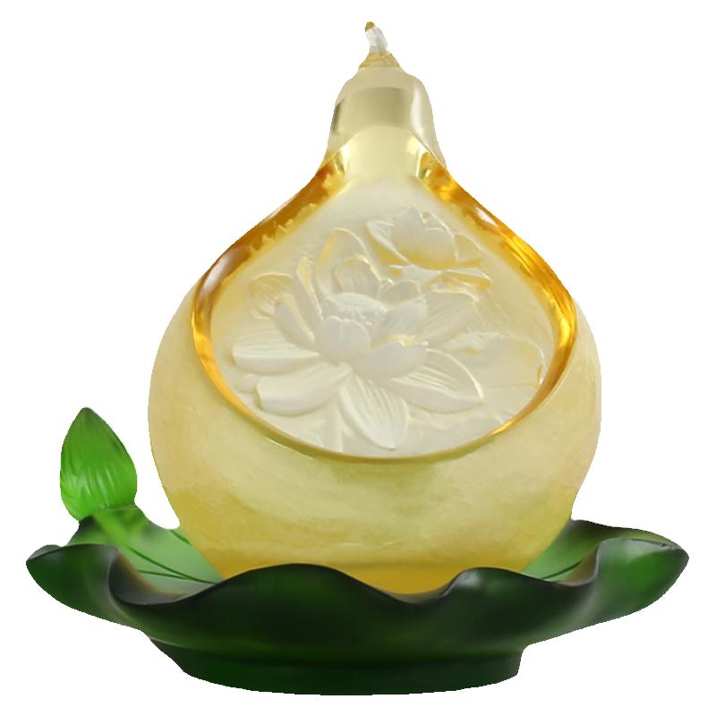 吉祥长明灯佛前供灯烛台蜡烛荷叶