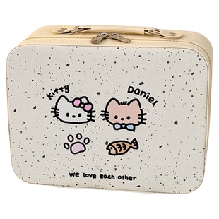 化妆箱女带镜子手提收纳包2025新款大容量便携式外出化妆包洗漱包