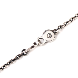 灵作原创925纯银链子S钩太角链百搭首饰项链素银复古做旧银饰配饰