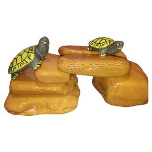 ⑧乌龟晒台石黄蜡石龟用躲避洞休息石伴龟石发色龟缸小青蛋龟伴侣