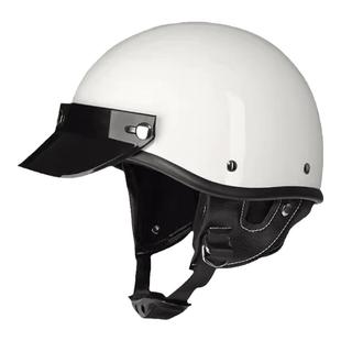 A类小壳体复古机车摩托车夏盔头盔男女巡航半盔四季电动车瓢盔