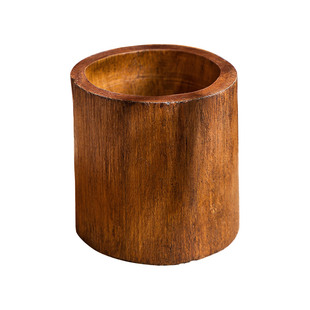 泰国实木笔筒复古做旧家居办公室桌面用礼品摆件收纳盒木头雕刻