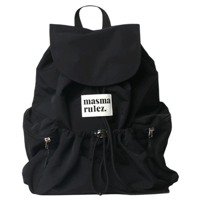 MASMARULEZ官方正品现货 翻盖双肩包String flap backpack Black