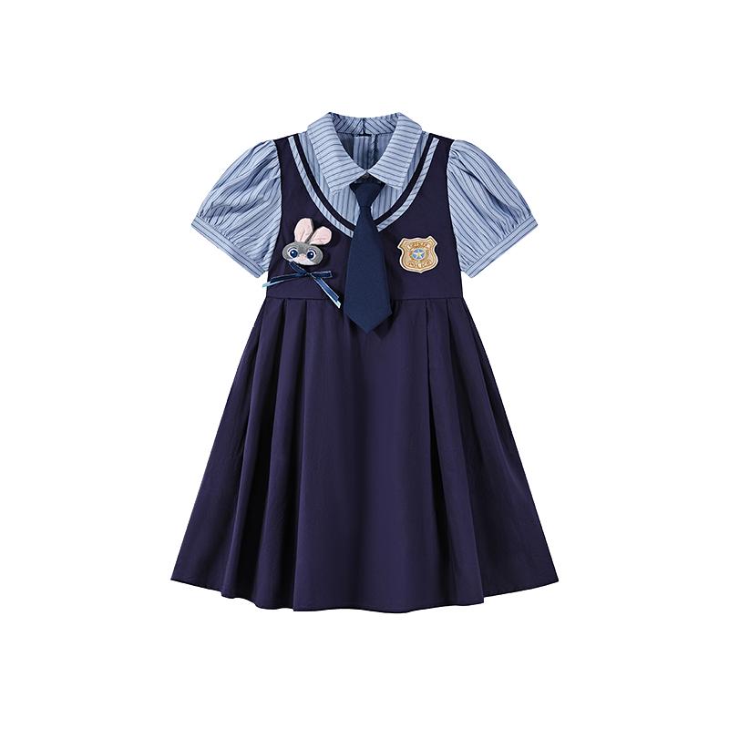疯狂动物城女童学院风假两件裙