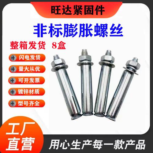 一整箱专用镀锌膨胀螺栓10号膨胀螺丝加长膨胀螺丝膨胀栓12mm