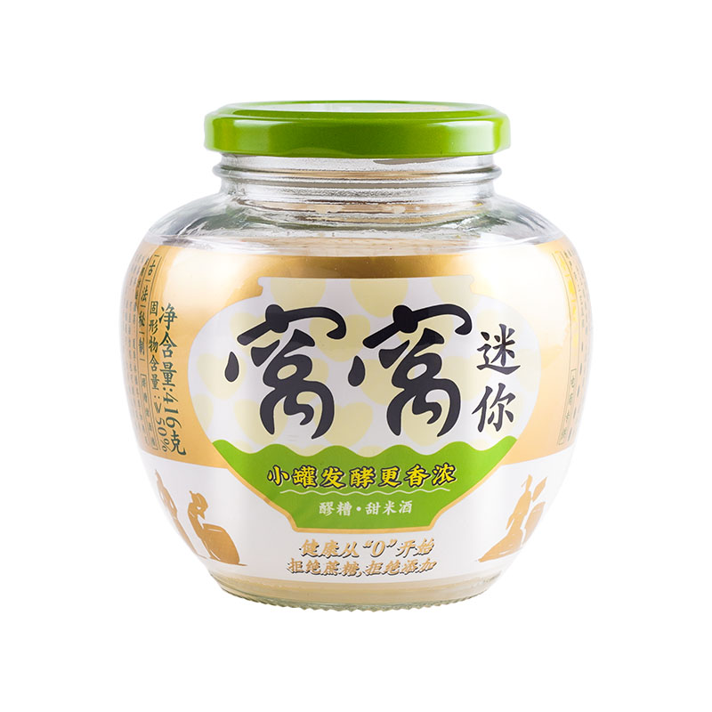 窝窝小罐发酵原味醪糟糯米酒酿餐酒糟农家自酿甜酒酿416g传统瓶装