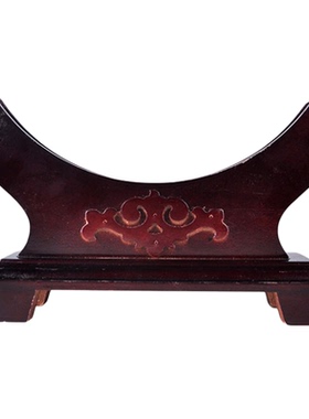 圆形玉石茶饼平安扣摆件怀古支架