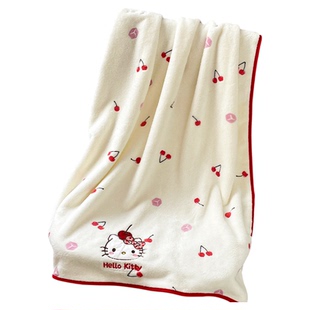 Hellokitty女款家用非纯棉珊瑚绒吸水浴巾浴室毛巾三件套不掉毛