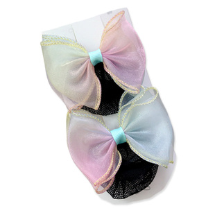 儿童丸子头发饰宝宝盘发神器女童舞蹈包发网发夹小女孩头网兜花头