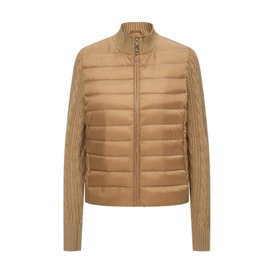 Scofield女装针织绞花拼接羽绒服