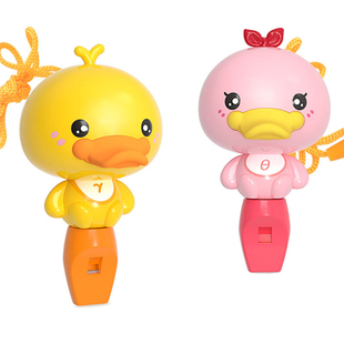 小黄鸭口哨玩具儿童卡通益智哨子婴幼儿园宝宝可爱鸭嘴兽吹口哨