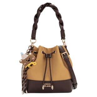 2025新款小众设计手提女包时尚潮流休闲撞色单肩斜挎包通勤水桶包