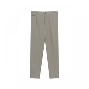 EHE男装 春季新款绿色原创设计精致意式松紧腰套西裤男裤子