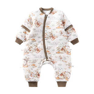 欧孕婴儿睡袋宝宝蚕丝防踢被子春秋冬款发热恒温儿童分腿四季通用