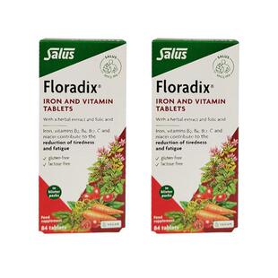Salus进口铁元叶酸片补贴女性怀孕红铁片补体剂84粒*2