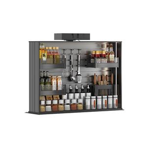 智能电动升降吊柜拉篮厨房橱柜垂直伸缩下拉式置物架调味料品拉篮