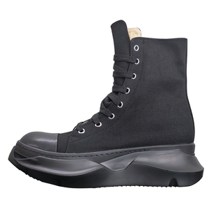 新款ro高帮鞋男松糕底增高厚底板鞋运动休闲短靴子帆布鞋马丁靴潮