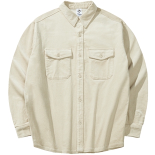 【王一博同款】安踏长袖衬衫男士春夏季灯芯绒简约翻领夹克上衣