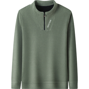 杰尼威尼男士含羊毛加绒加厚卫衣2025年冬季新款拉链立领套头上衣