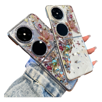 华为pocket2钻石蝴蝶手机壳