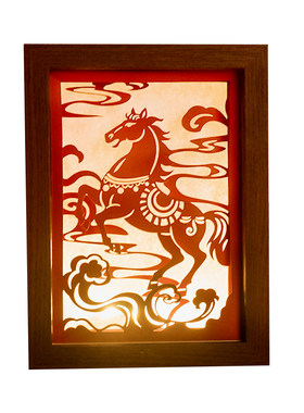 七一马年纸雕灯diy材料包非遗文创剪纸手工锦鲤立体相框画小夜灯