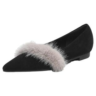 星期六尖头浅口单鞋新款平底鞋外穿不累脚时尚配裙子女单鞋【直】