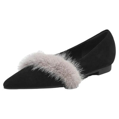 星期六尖头浅口单鞋新款平底鞋外穿不累脚时尚配裙子女单鞋【直】