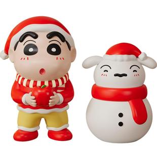 蜡笔小新圣诞节摆件苹果雪人氛围感闺蜜女生礼物桌面场景布置装饰