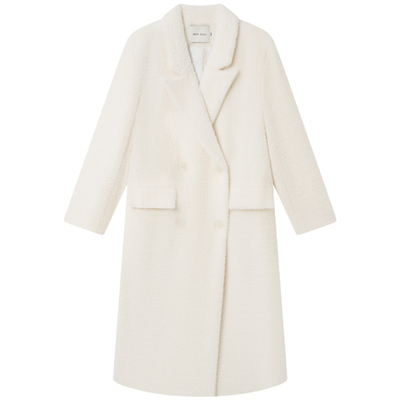 HaloLuu白色毛绒大衣加厚高级感