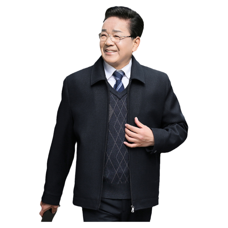 新款中老年夹克男春秋冬季爸爸