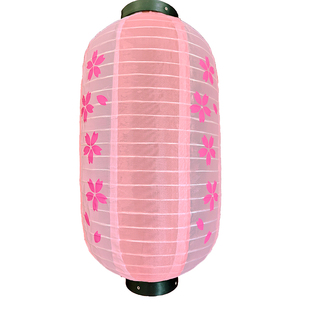 日式灯笼墙和风粉色樱花绸布圆形装饰冬瓜户外广告装饰防水灯笼