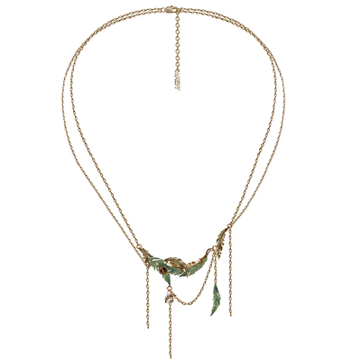 MASW麻秀高级感复古金色流苏项链