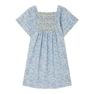 部分现货bonpoint童装26春夏女大童长款连衣裙田园森系碎花A字裙