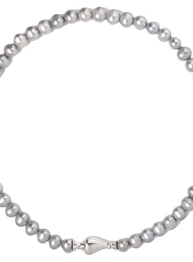 Wens淡水珍珠细颈瓶磁吸扣手链女