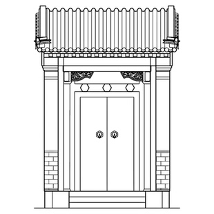 如意门CAD建筑施工图混凝土结构硬山卷棚顶四合院仿古大门设计图