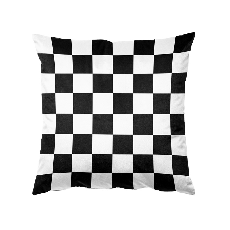北欧ins轻奢棋盘格子抱枕客厅沙发靠枕靠垫样板间黑白格子枕头套