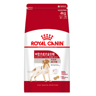 姜露宠物 皇家狗粮M25中型成犬粮4kg通用型狗粮适用于12月龄以上
