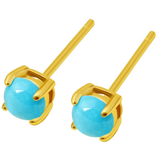 宫里上新绿松石耳钉女纯银天然原矿精致小巧耳饰冬季生日物女生