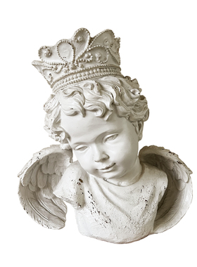复古法式树脂皇冠天使摆件法式