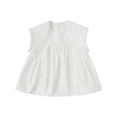 棵初俏皮甜美纯白法式花边衬衫