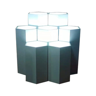 现货烤漆展示台六边形展示台智能锁净水器展台方形六角发光展台